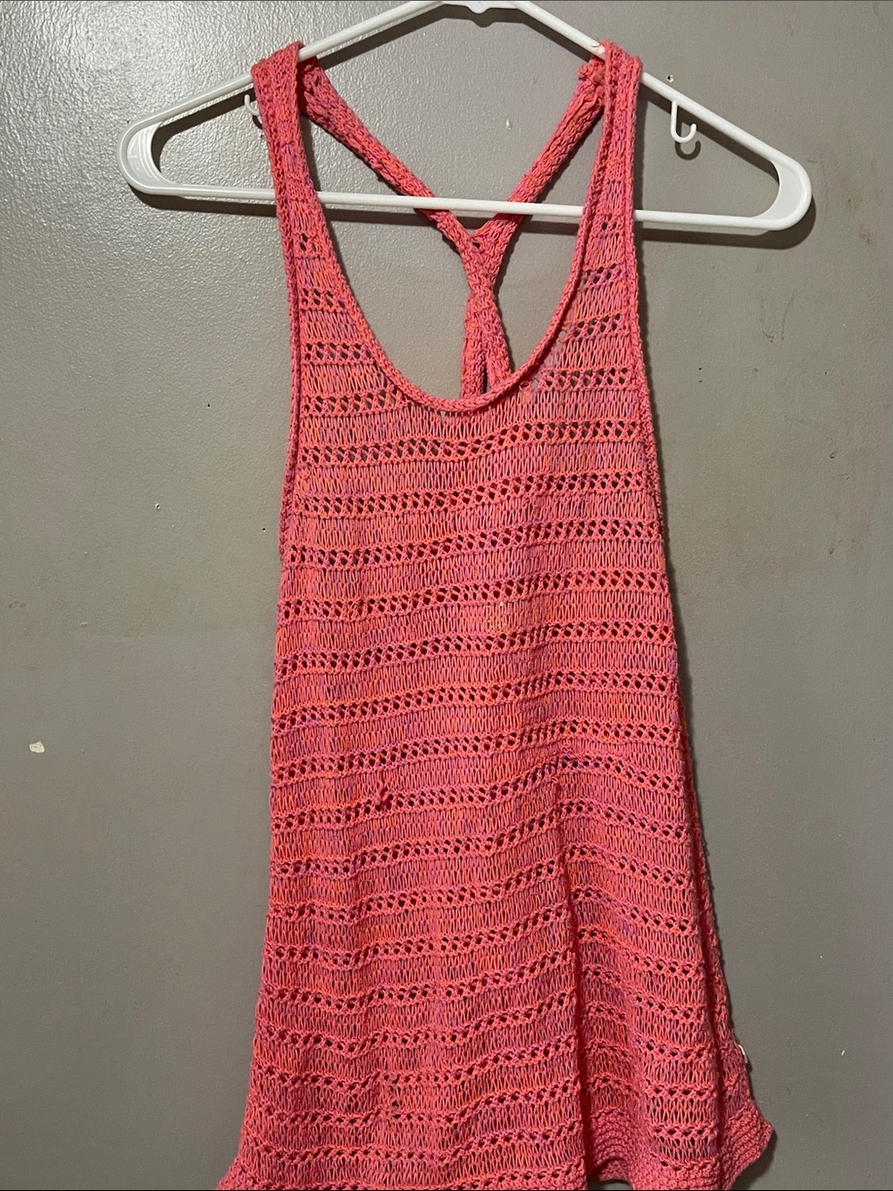 Women's Crochet Tank Top - Pink